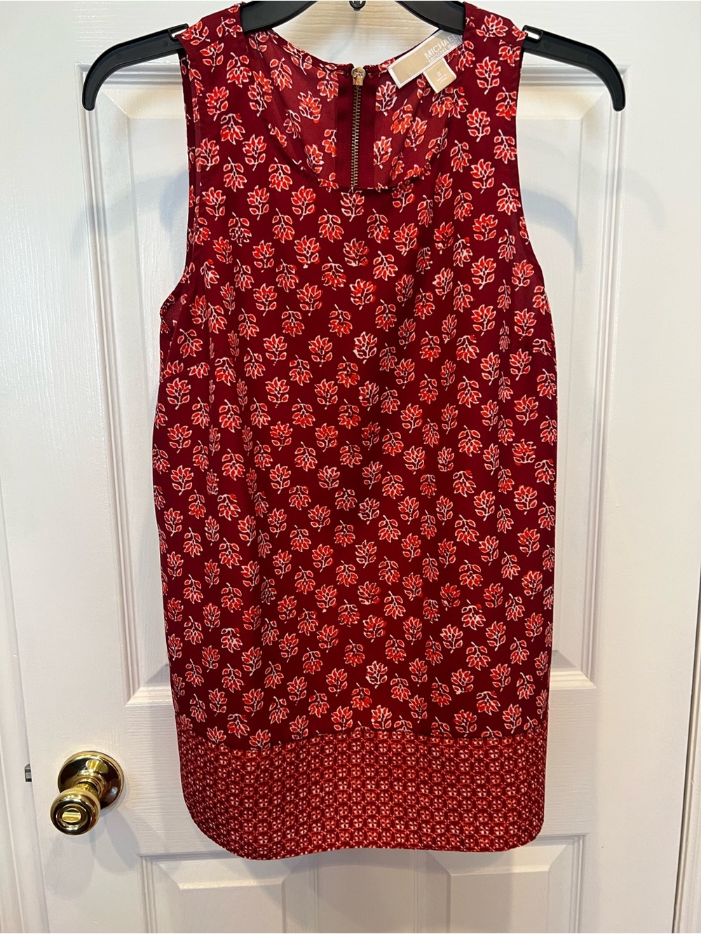 MICHAEL Michael Kors Red Floral Print Sleeveless Tank Top